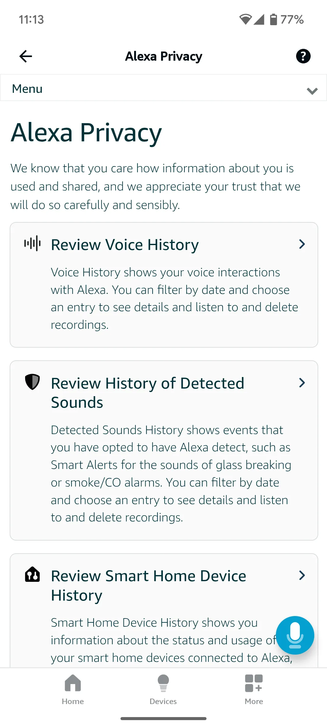 Tổng quan về quyền riêng tư trên ứng dụng Alexa