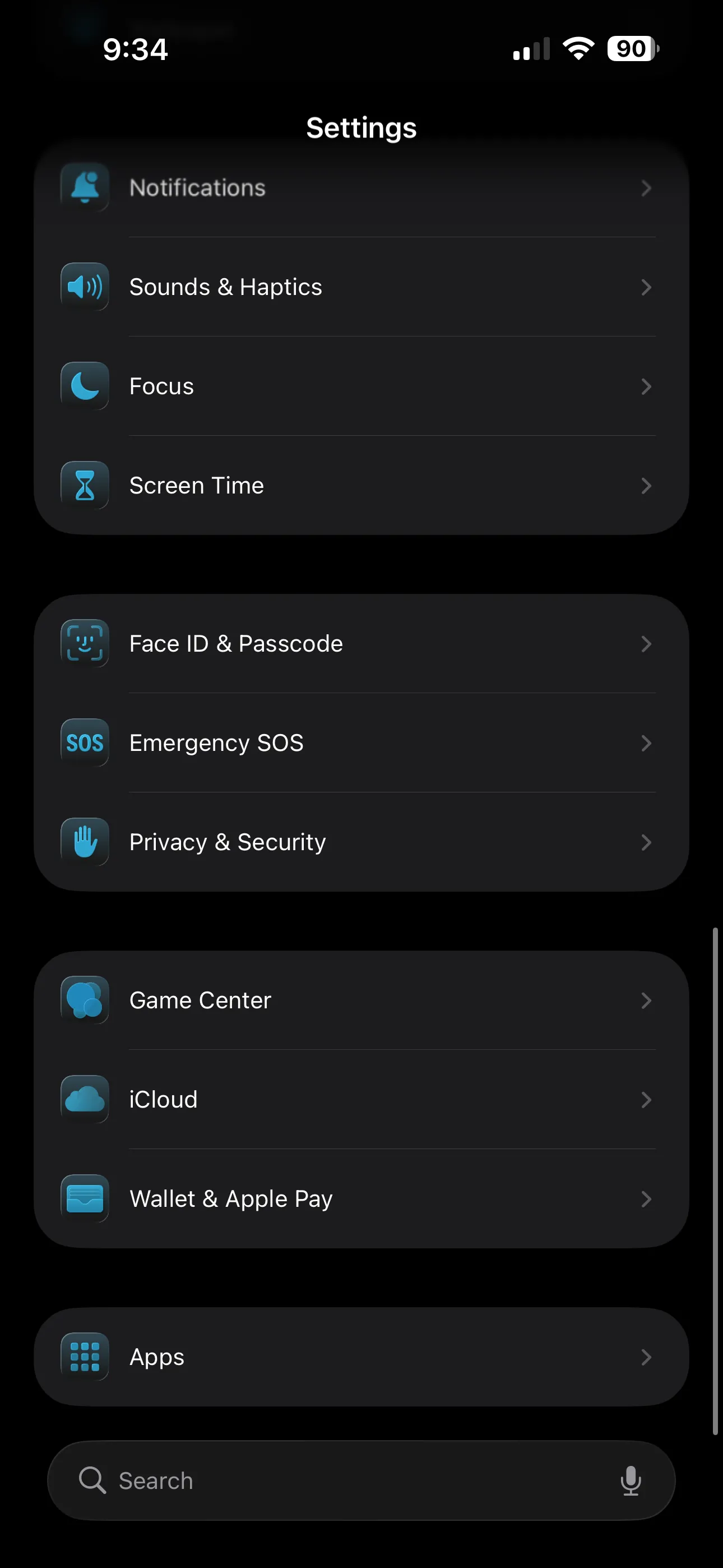 Trang cài đặt của iOS 26 với tính năng lọc tin nhắn