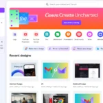Trang chủ Canva với giao diện thân thiện và các tùy chọn thiết kế đa dạng