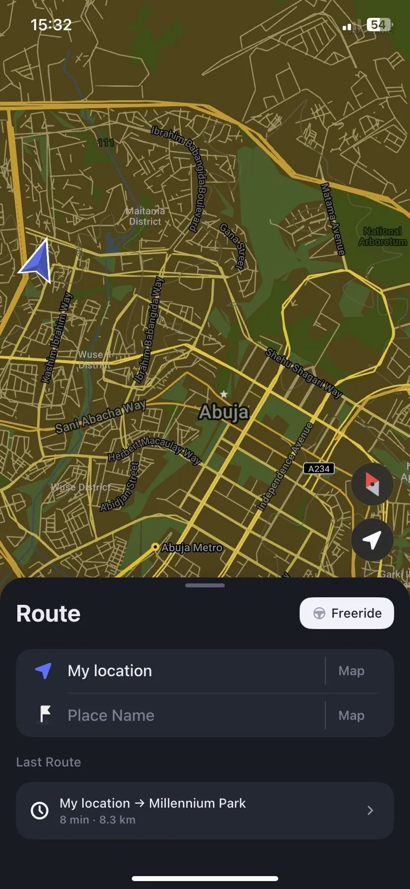 Trang chủ ứng dụng MAPS.ME, nổi bật với bản đồ chi tiết và khả năng sử dụng hoàn toàn miễn phí, không cần internet.