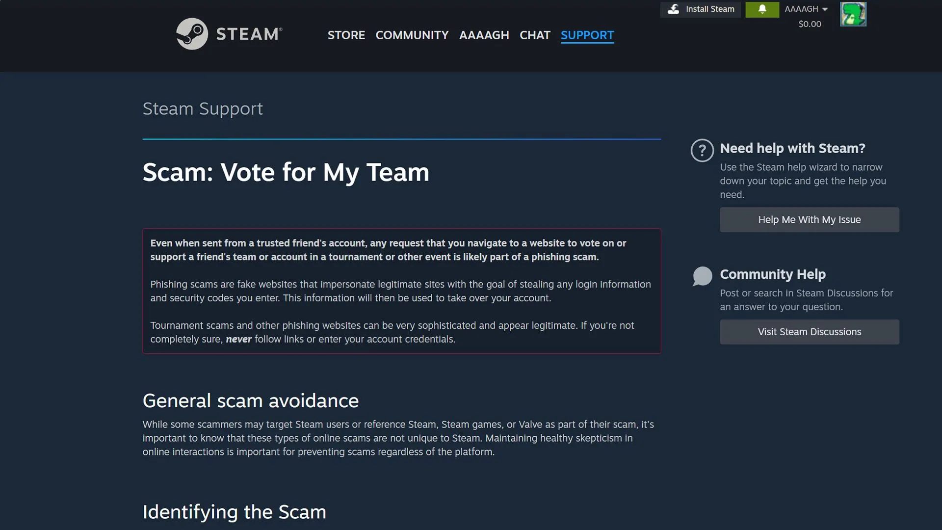 Trang web lừa đảo Steam giả mạo yêu cầu đăng nhập để vote giải đấu