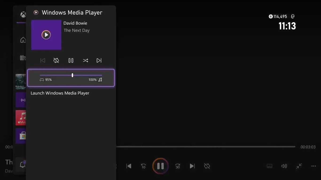 Trình phát Media Player mới của Windows 11 đang phát đĩa CD trên giao diện Xbox Series X, minh họa khả năng tích hợp đa nền tảng