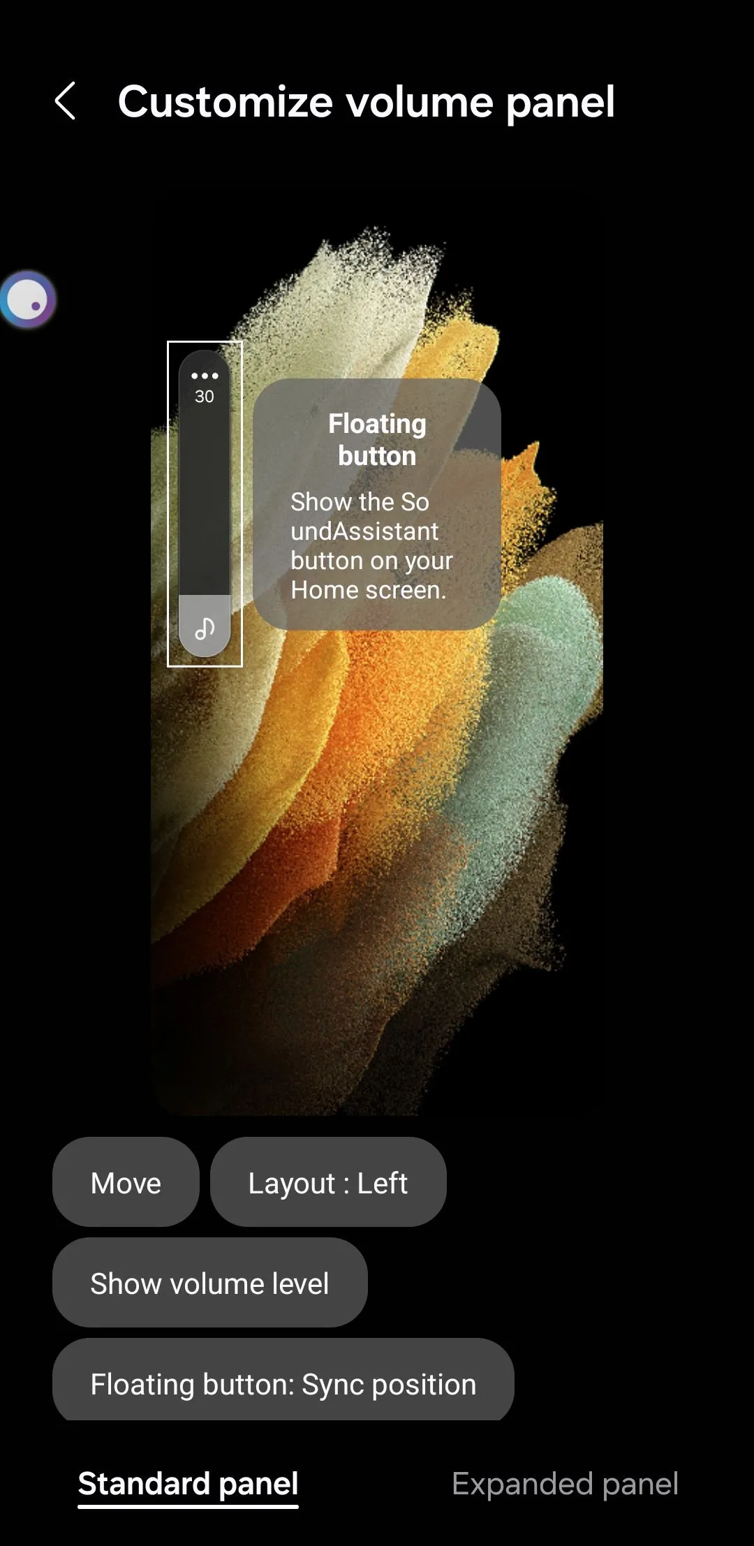 Tùy chỉnh bảng điều khiển âm lượng trong module Sound Assistant trên Samsung Galaxy