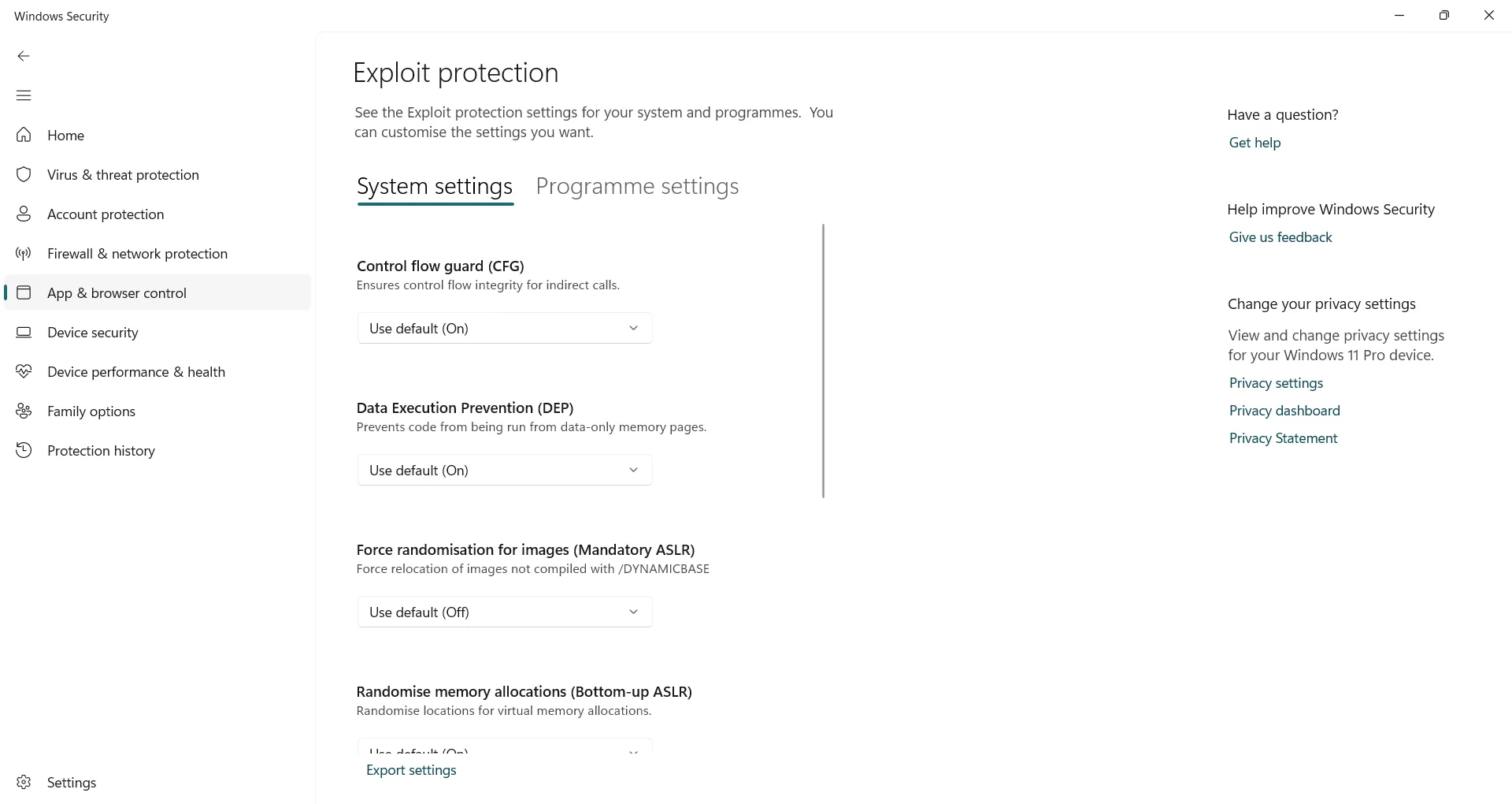 Tùy chỉnh các thiết lập Bảo vệ khai thác lỗ hổng cho ứng dụng cụ thể trên Windows