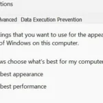 Tùy chỉnh cài đặt hiệu ứng hình ảnh trong cửa sổ tùy chọn hiệu suất của Windows