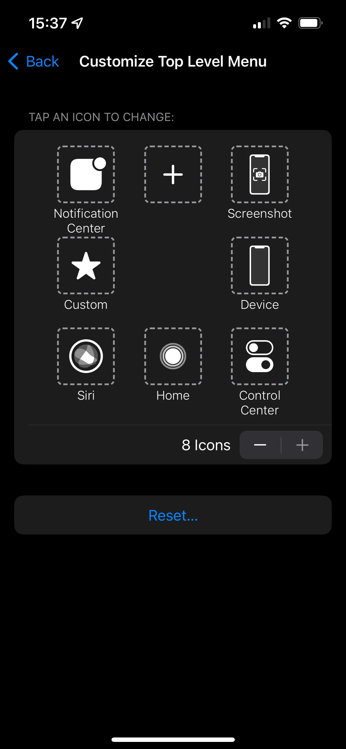 Tùy chỉnh menu AssistiveTouch trên iPhone để thêm tùy chọn chụp màn hình