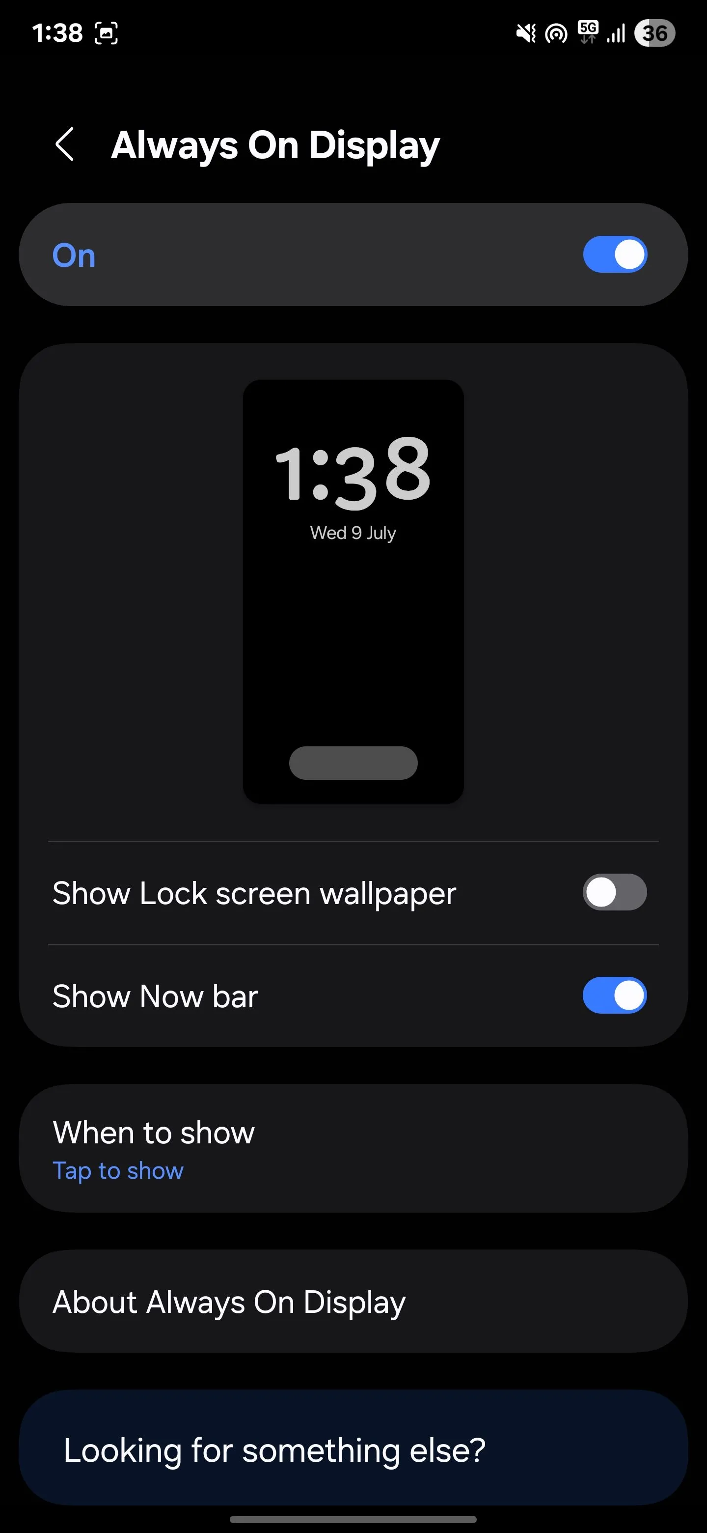 Tùy chọn điều chỉnh chế độ hiển thị của tính năng Always On Display trên Samsung giúp kéo dài thời lượng pin.