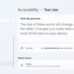 Tùy chọn điều chỉnh kích thước văn bản trong ứng dụng Cài đặt của Windows