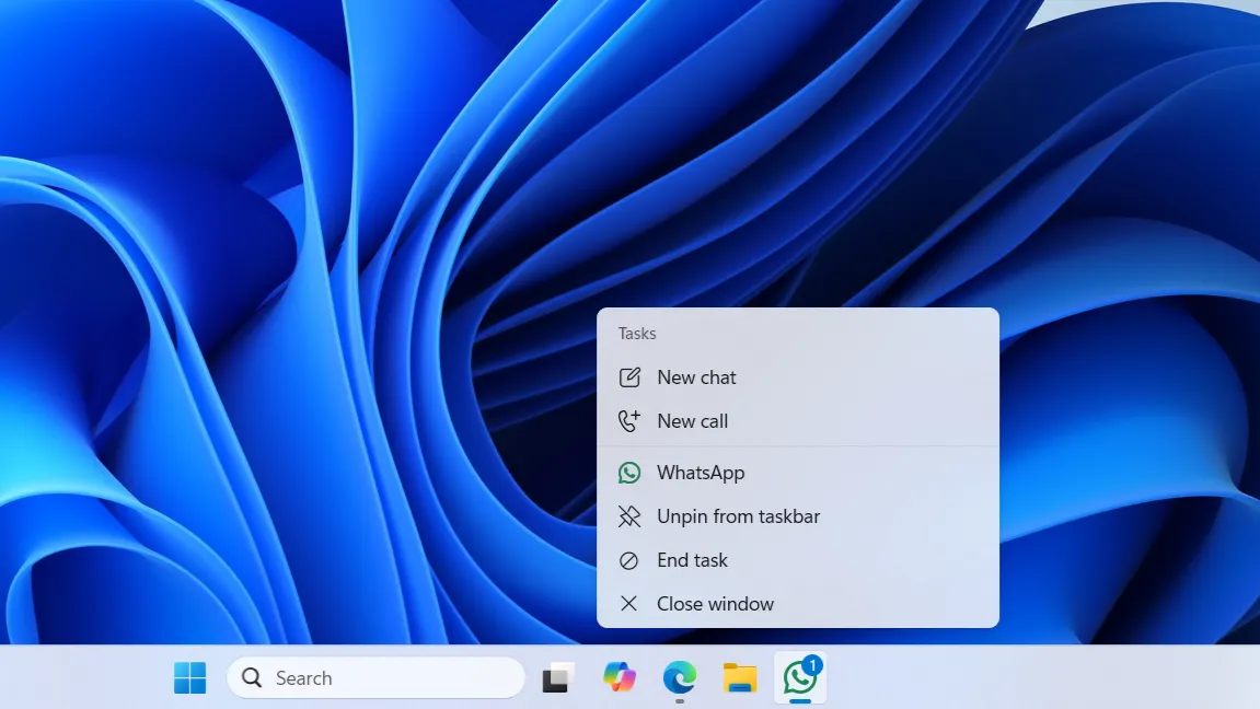 Tuỳ chọn End task trên thanh taskbar của Windows 11