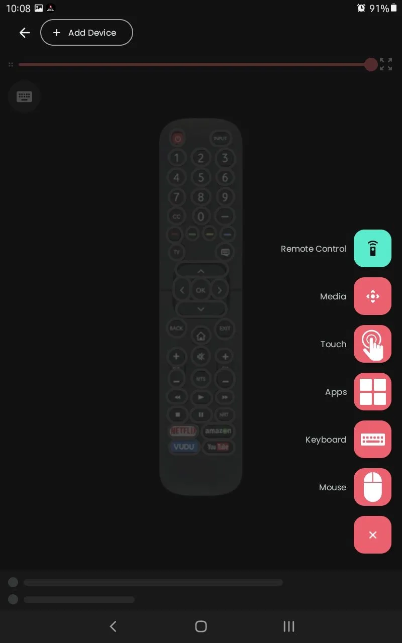 Tùy chọn giao diện remote trong ứng dụng điều khiển Hisense Smart TV