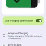 Tùy chọn giới hạn sạc 80% trong cài đặt pin của Google Pixel