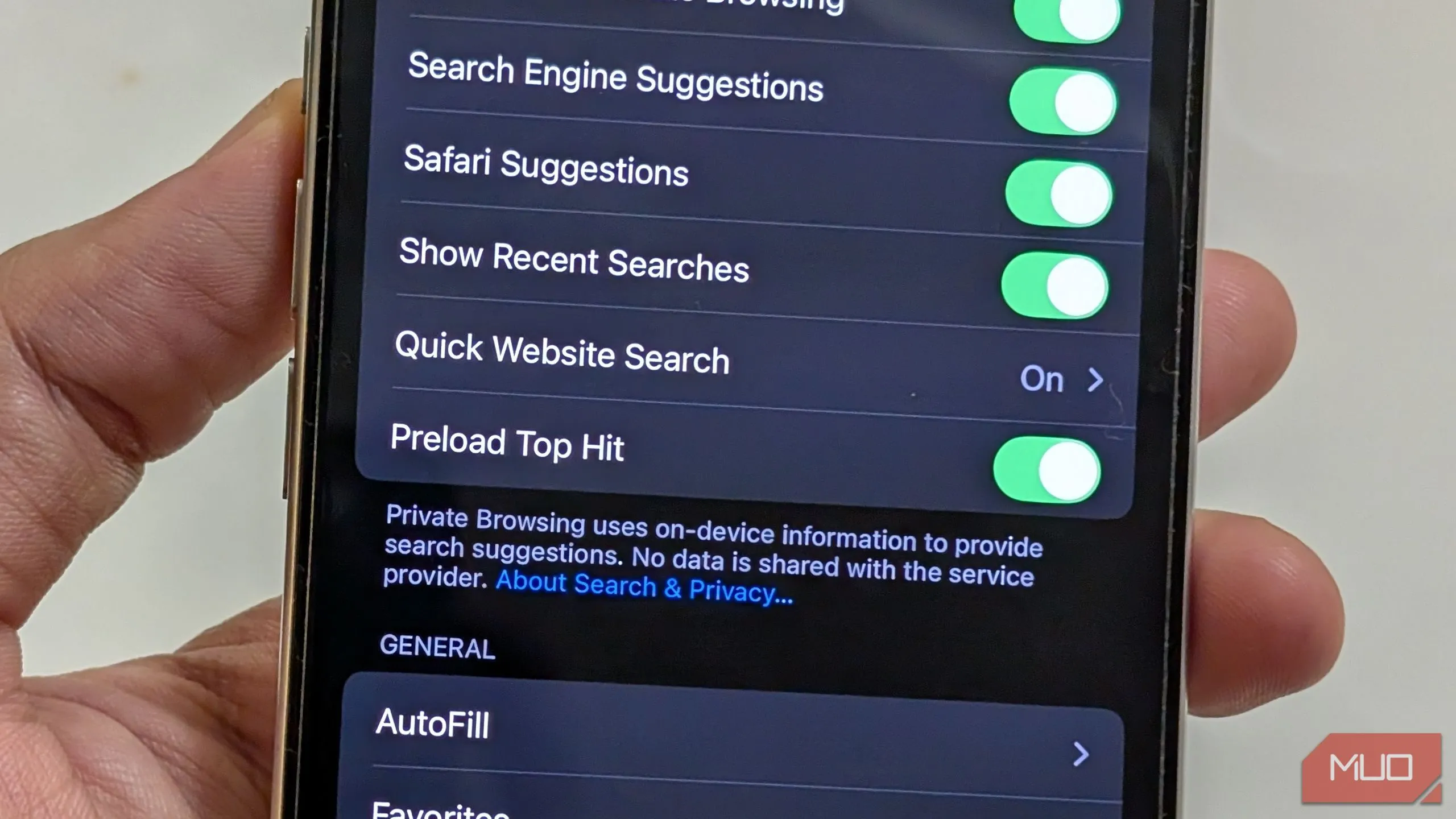 Tùy chọn Tải trước Kết quả tìm kiếm hàng đầu trong Safari trên iPhone để tiết kiệm dữ liệu