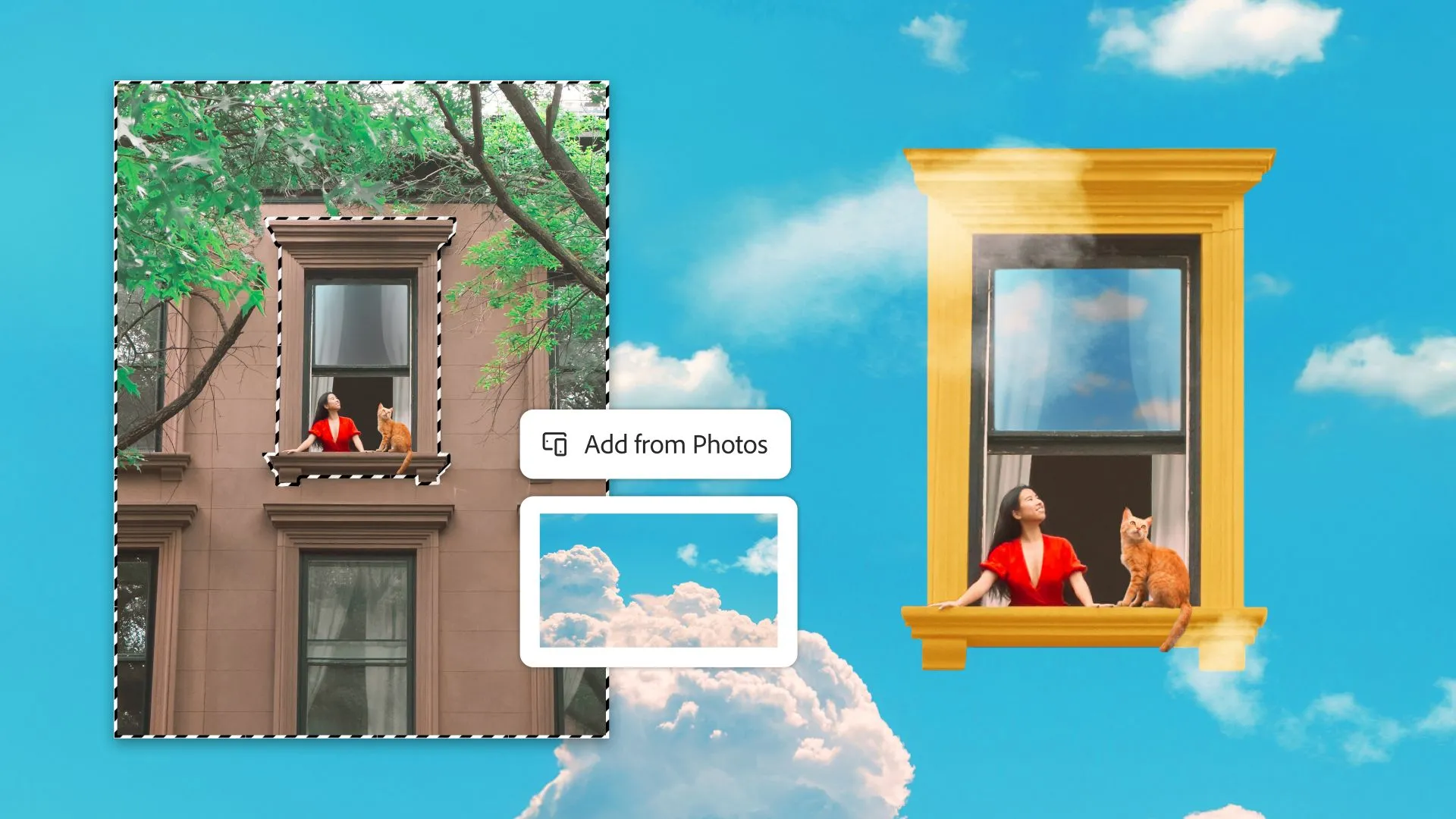Tùy chọn thêm ảnh từ thư viện để bắt đầu chỉnh sửa trong Photoshop Mobile