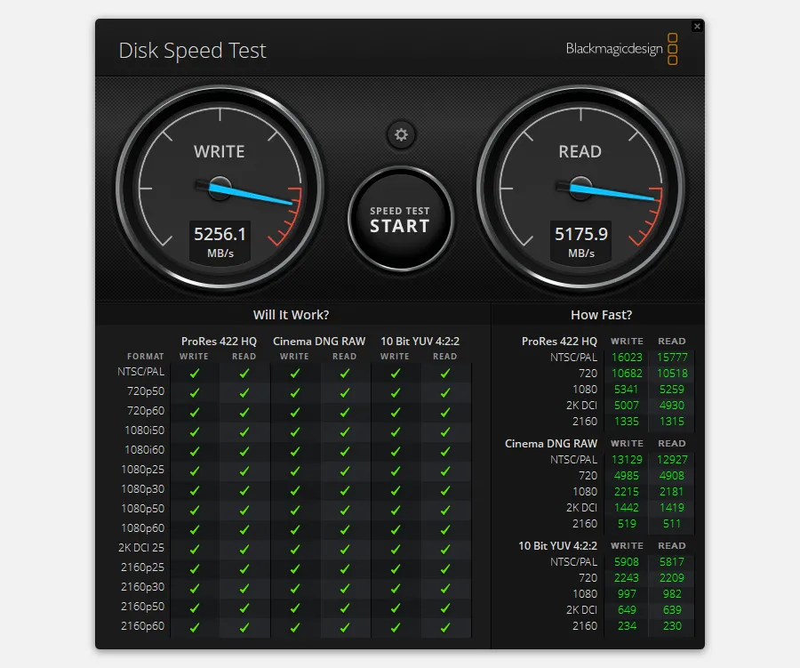 Ứng dụng Blackmagic Disk Speed Test trên Windows để đo tốc độ SSD