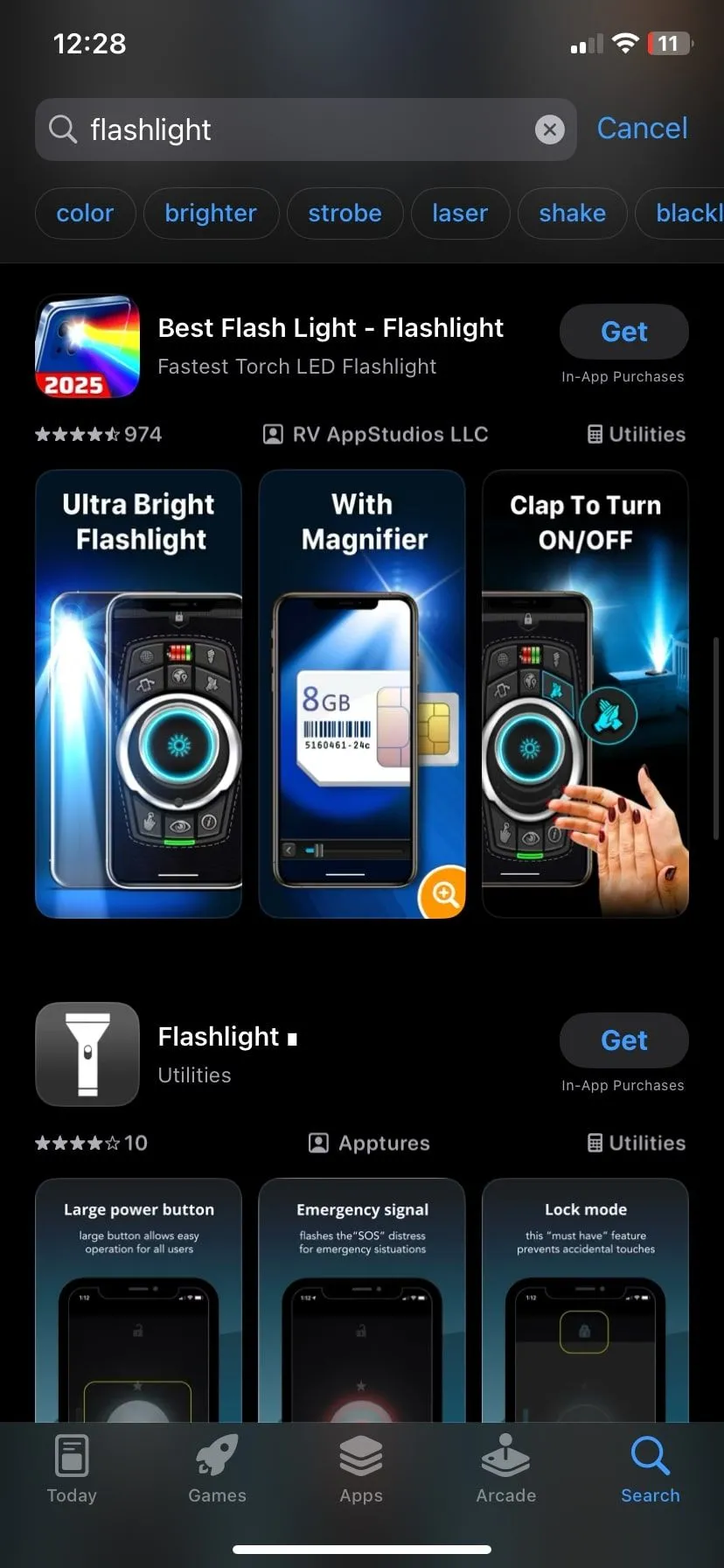 Ứng dụng đèn pin trên App Store