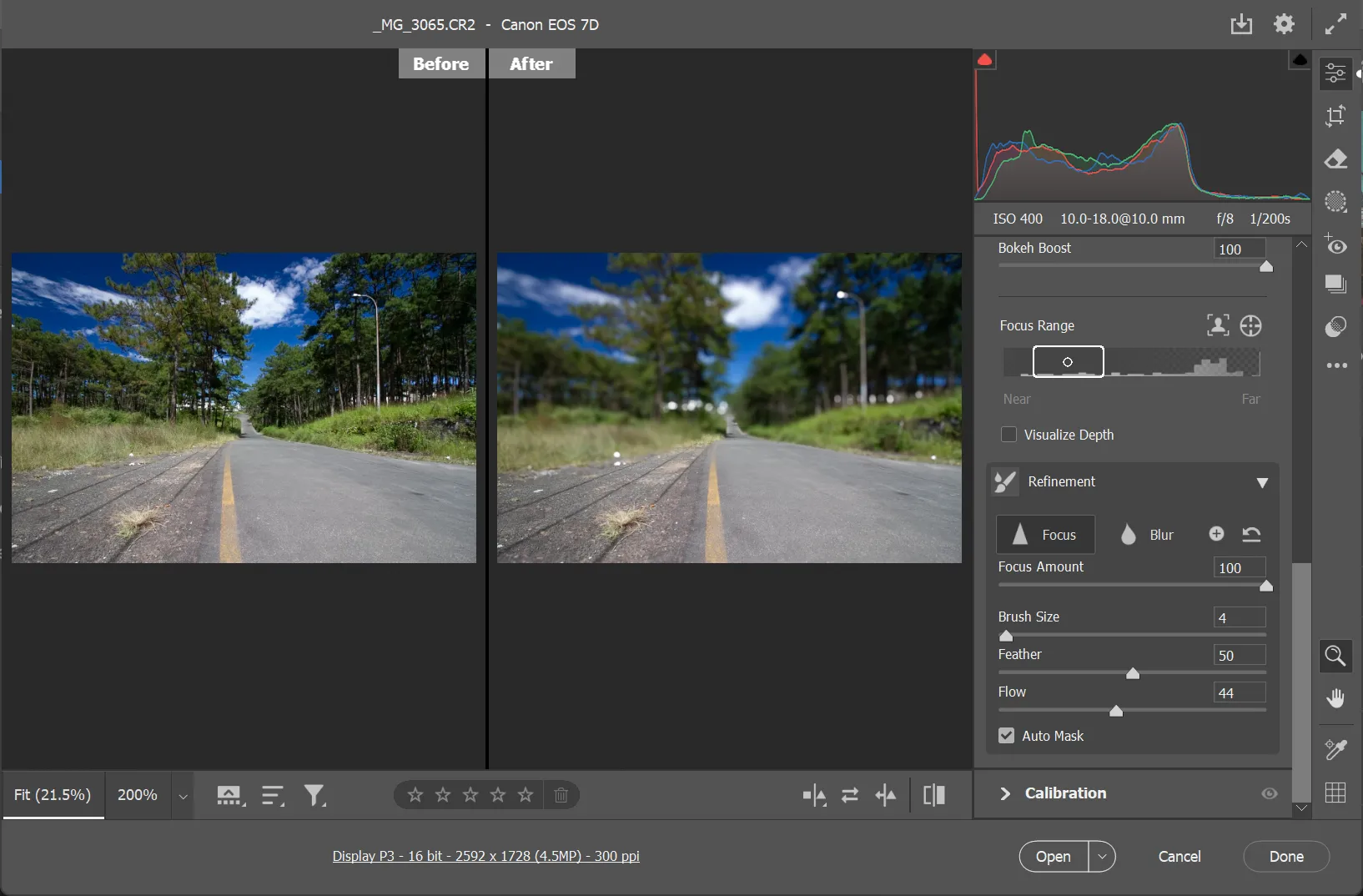 Ứng dụng Lens Blur để tăng cường chiều sâu cho ảnh phong cảnh trong Photoshop