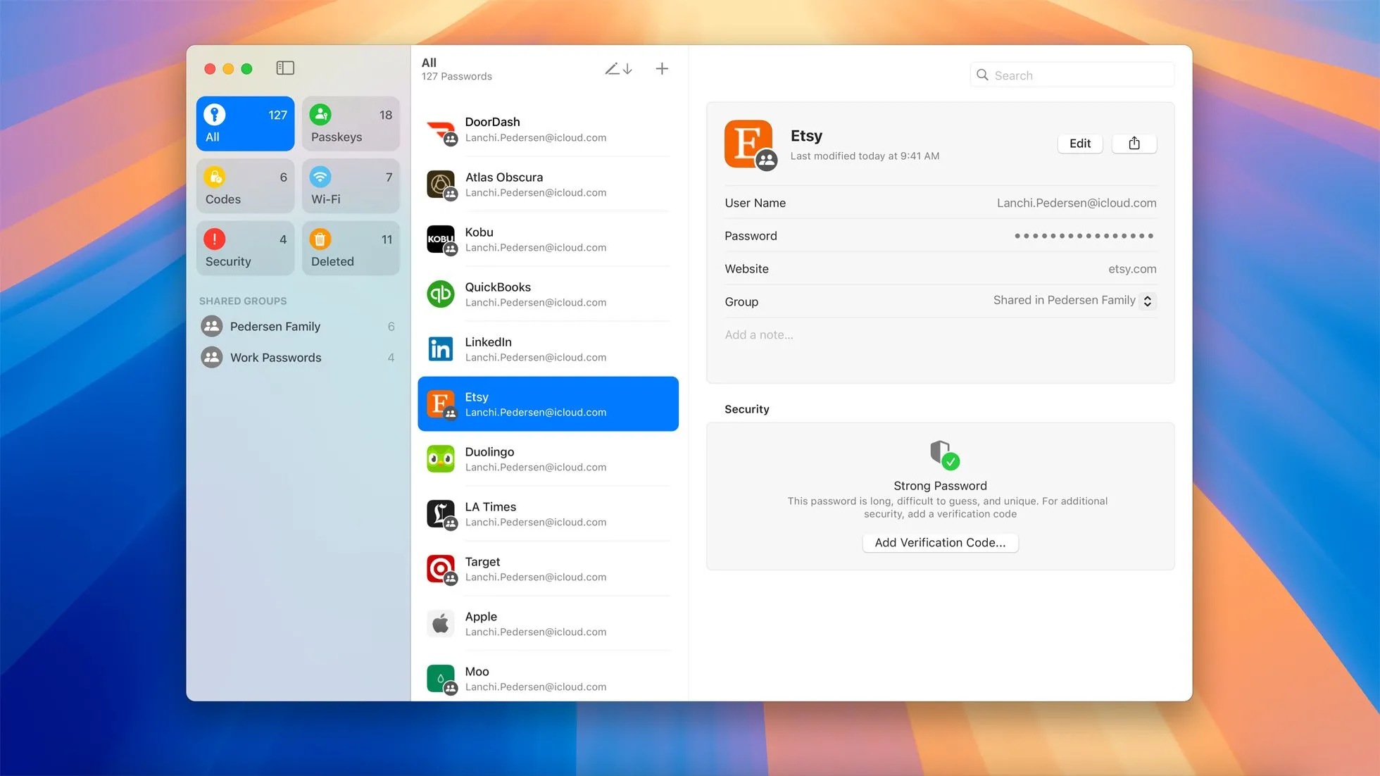 Ứng dụng Passwords của Apple trên macOS Sequoia tạo và quản lý mật khẩu mạnh