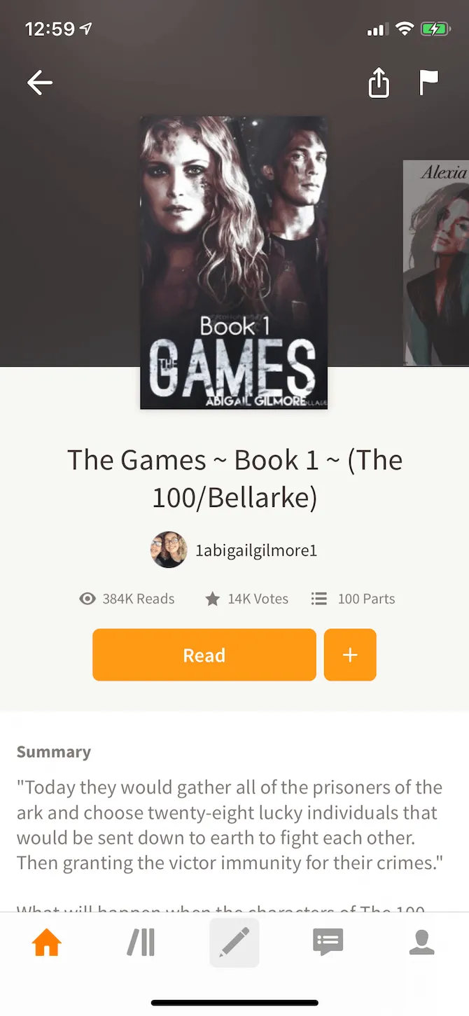 Ứng dụng Wattpad trên iPhone, nền tảng đọc truyện trực tuyến phổ biến.