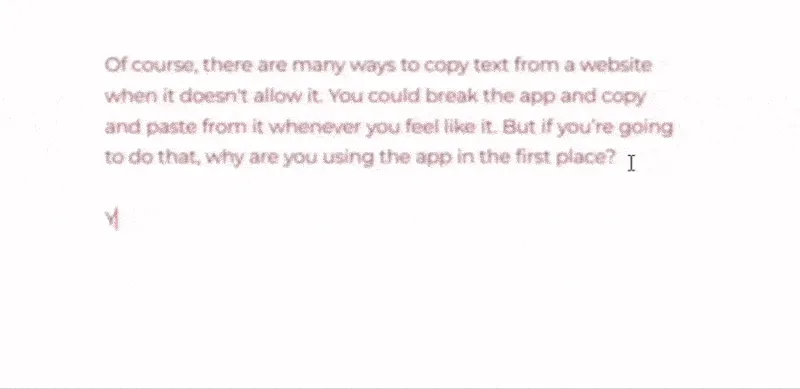 Văn bản chuyển sang màu đỏ và mờ dần trong The Most Dangerous Writing App khi người dùng ngừng viết