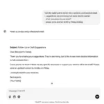 Ví dụ ChatGPT chuyển đổi các ý gạch đầu dòng thành nội dung email hoàn chỉnh.