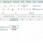 Ví dụ minh họa cách sử dụng hàm REGEXTEST trong Excel để kiểm tra tính hợp lệ của địa chỉ email.