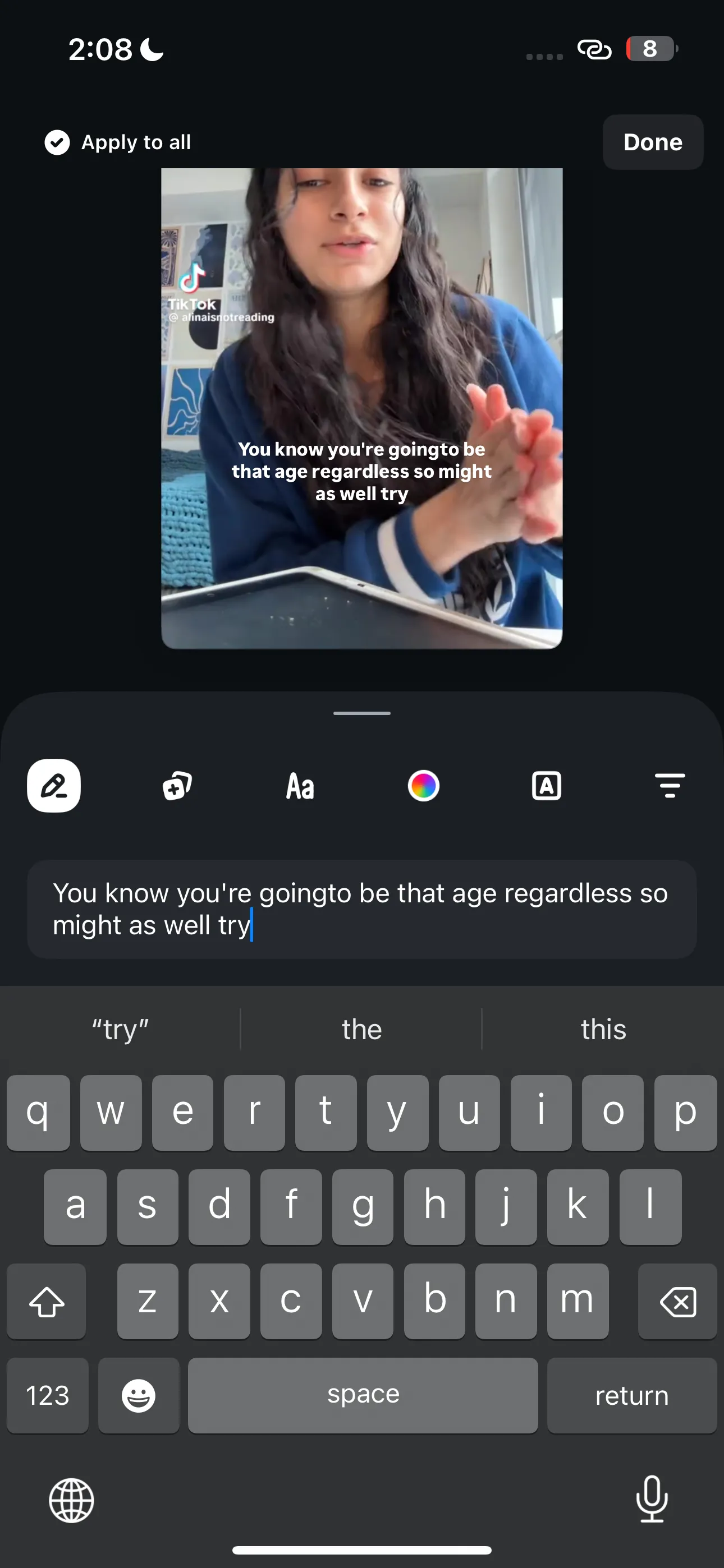 Ví dụ phụ đề tự động được tạo bằng tính năng Auto-captioning của ứng dụng Edits