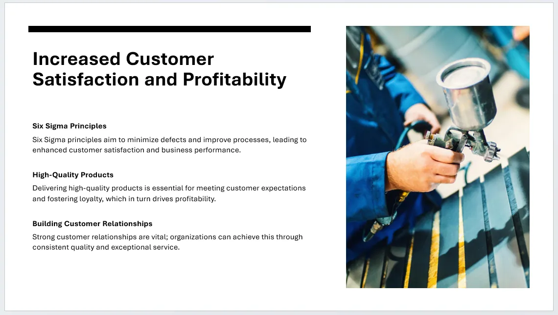 Ví dụ về một slide được thiết kế tự động bởi Copilot trong PowerPoint.