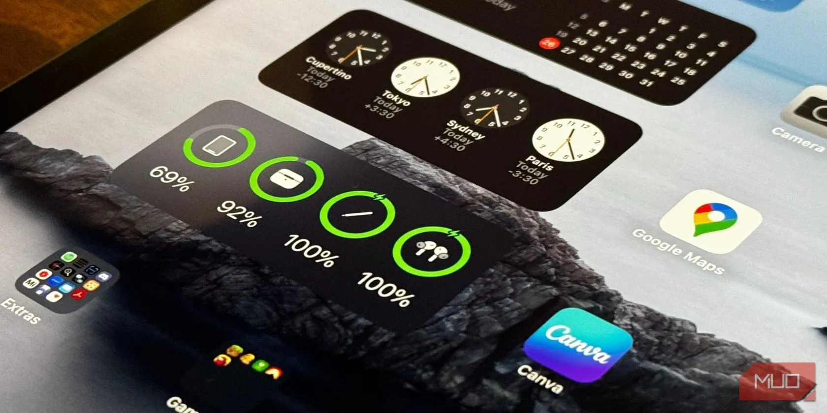 Widget hiển thị phần trăm pin và sức khỏe pin iPad