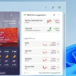 Widget thời tiết hiển thị dự báo trong bảng tiện ích Windows 11