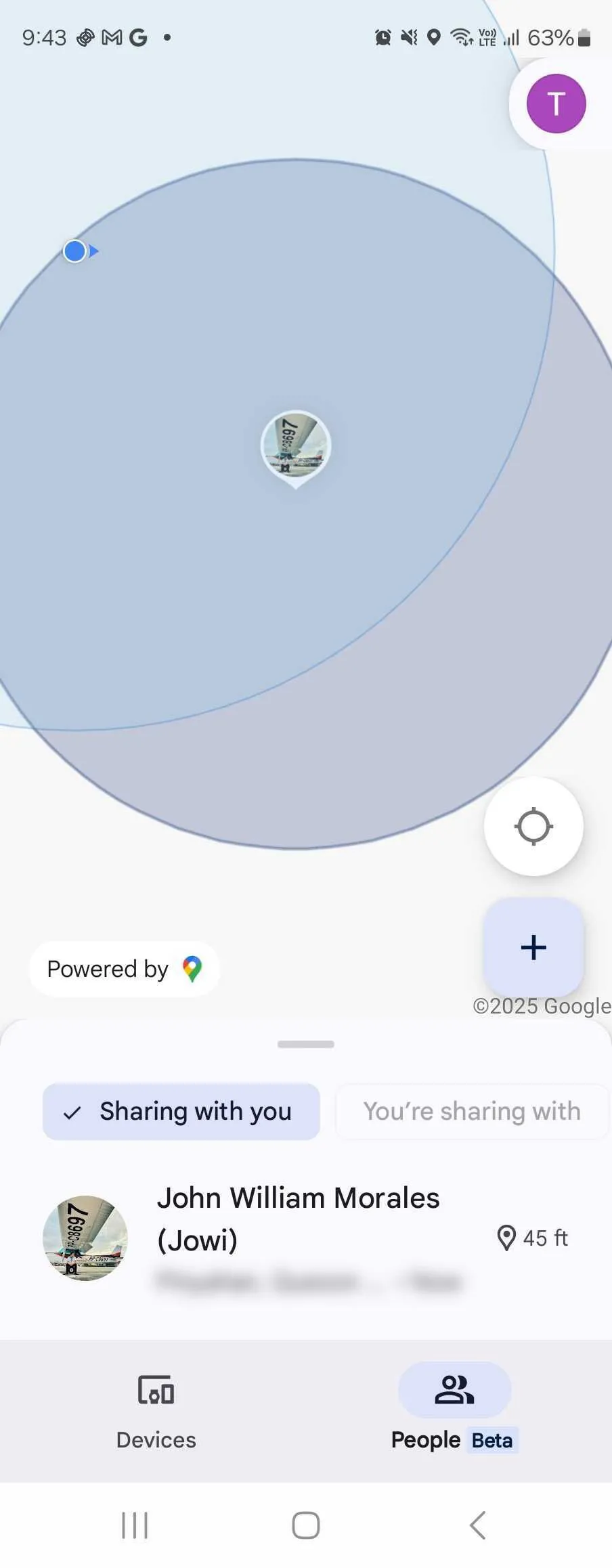 Xem danh sách người đang chia sẻ vị trí với bạn trên ứng dụng Google Tìm thiết bị của tôi