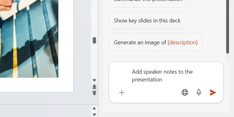 Yêu cầu Copilot bổ sung ghi chú diễn giả chi tiết cho bản thuyết trình PowerPoint.